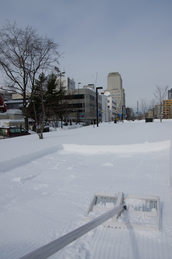 有志を募りスノーガーデンショーを実施。小川以外に２組の参加があり、３つの雪庭が完成した。